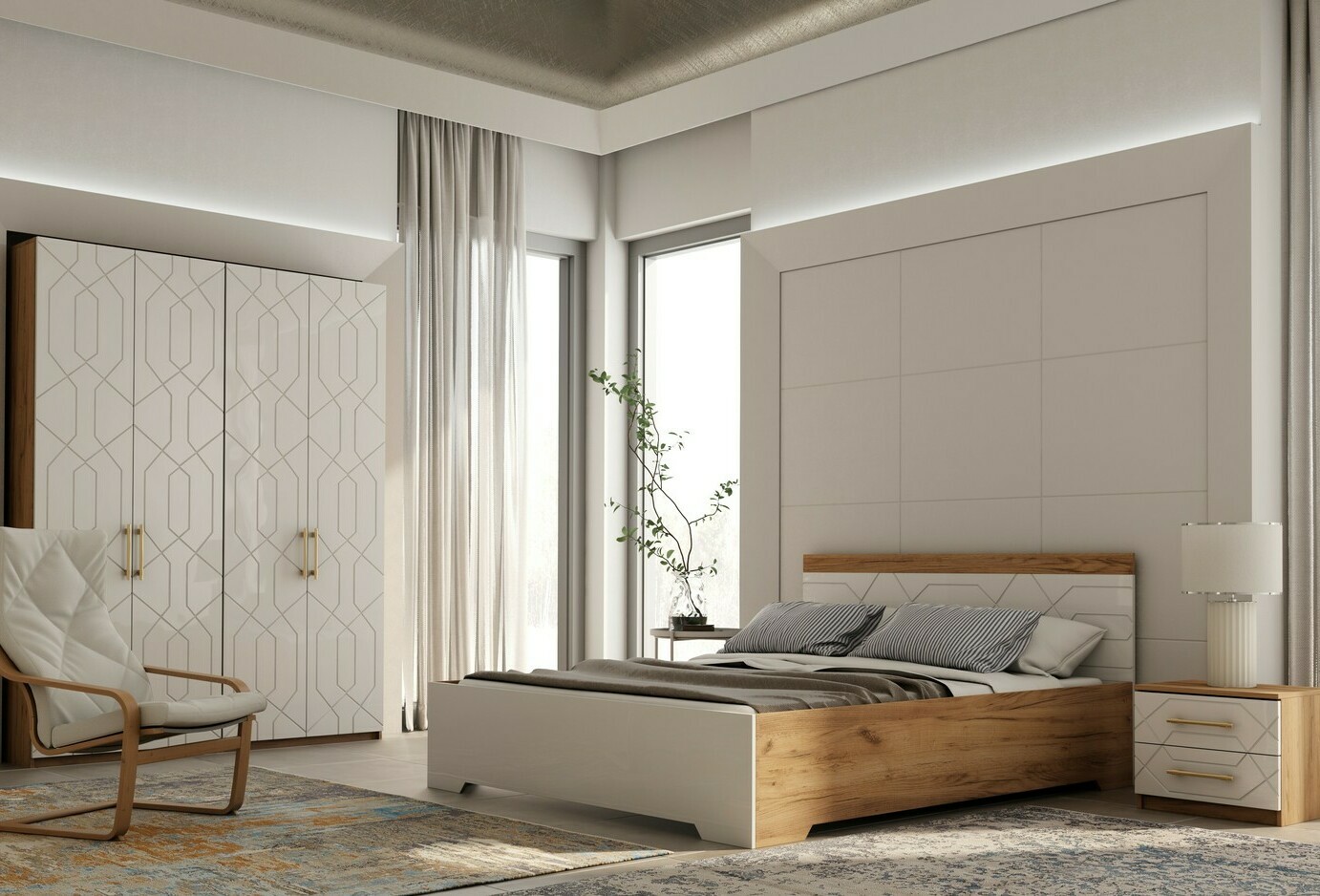 Спальня из дерева, современный стиль мебель на заказ Карл Готлиб