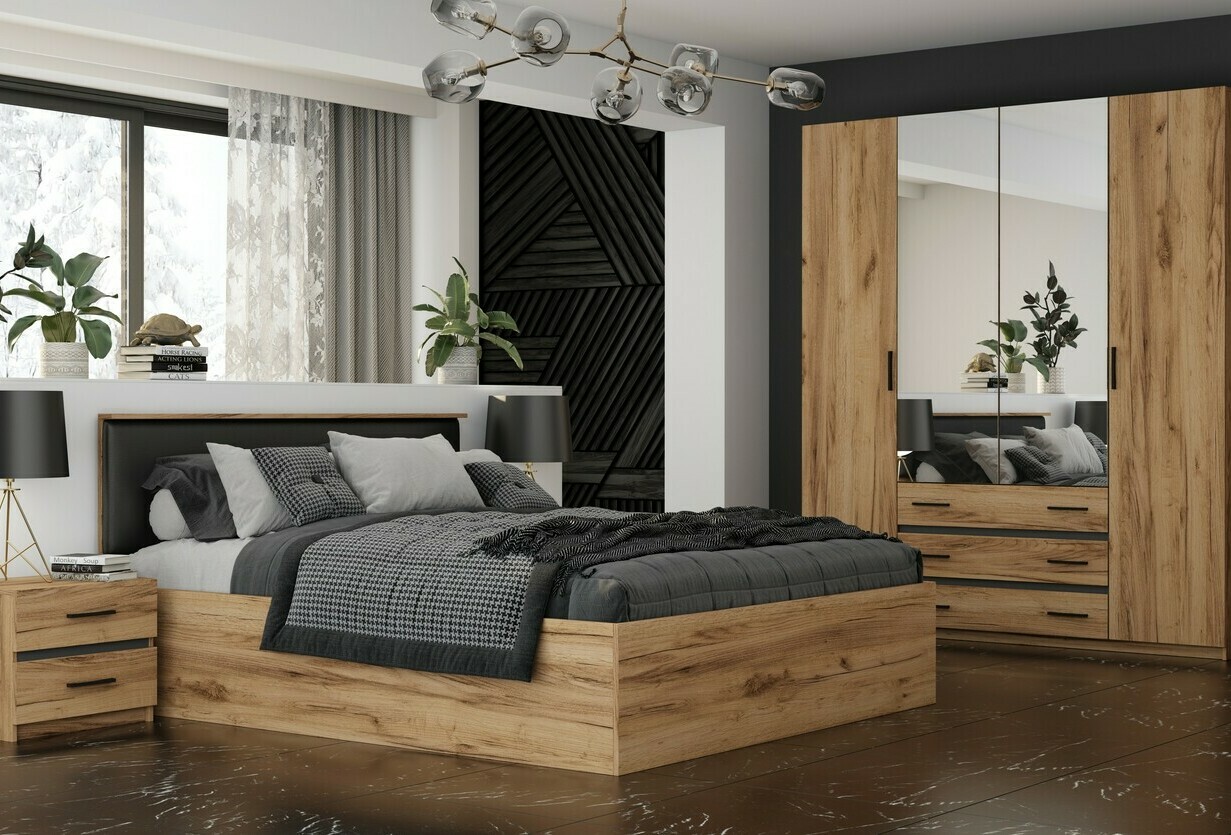 Спальня лофт из дерева мебель на заказ Карл Готлиб
