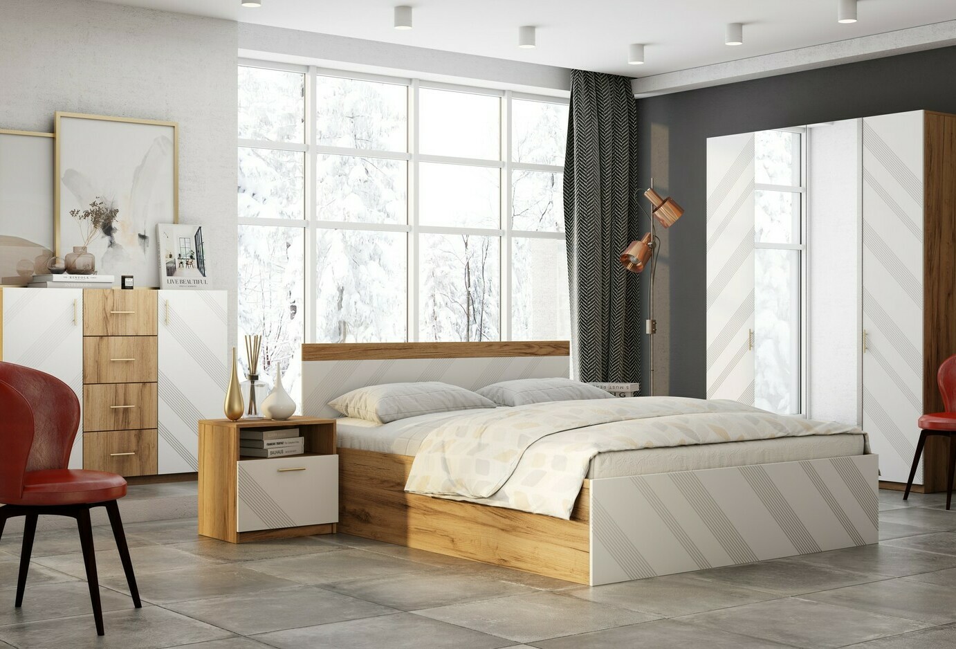 Спальня из дерева, современный стиль мебель на заказ Карл Готлиб